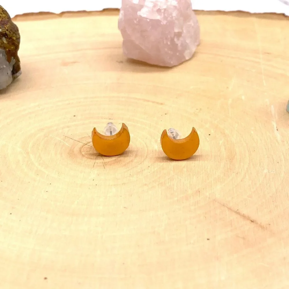 Blue Celestial Moon Polymer Clay earrings